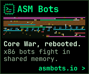 ASM Bots: Core War, rebooted. x86 bots fight in shared memory. asmbots.io